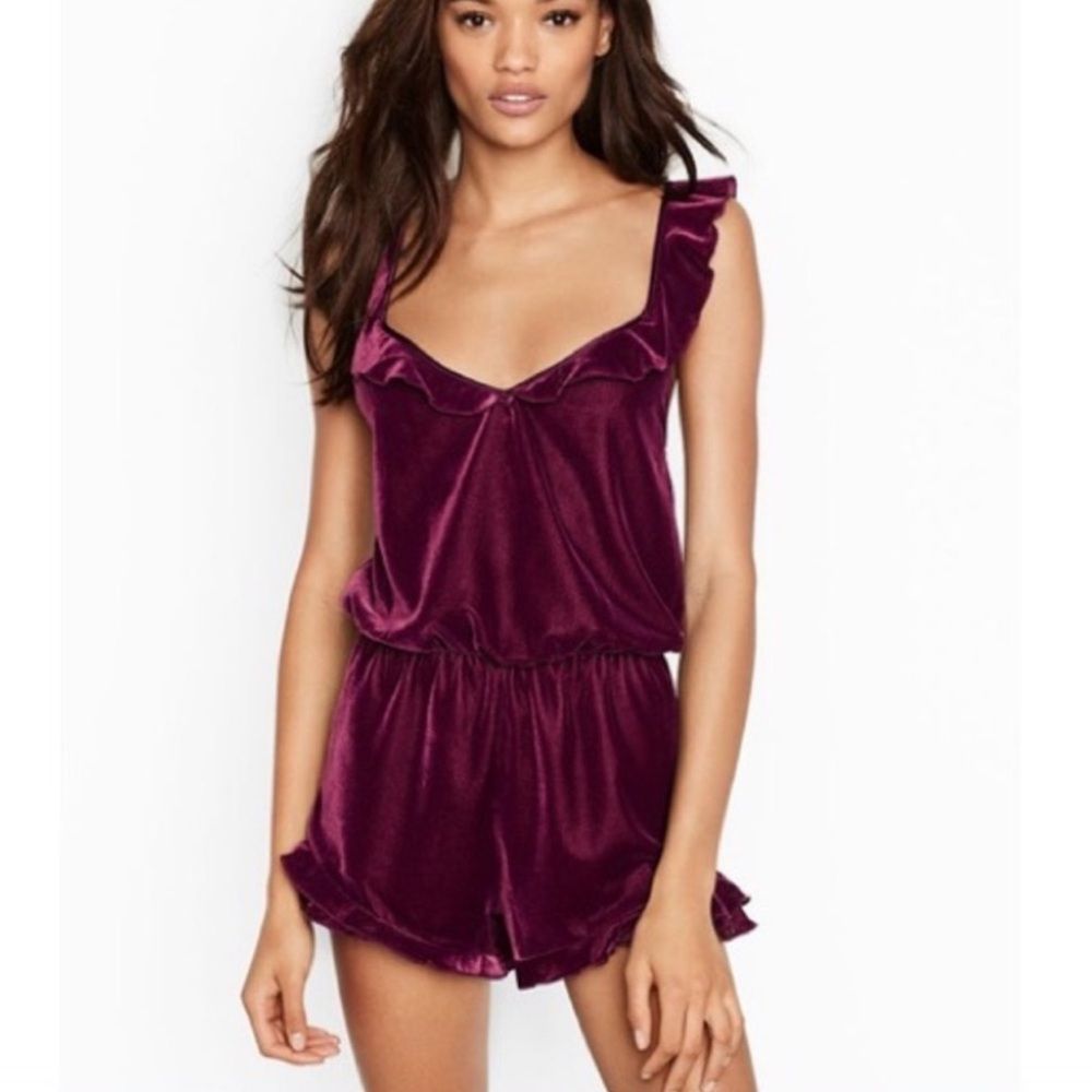 Victoria's Secret Purple Velvet Romper